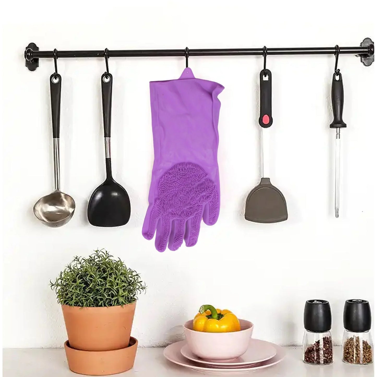 Multipurpose Silicone Dishwashing Gloves with Heat Resistance