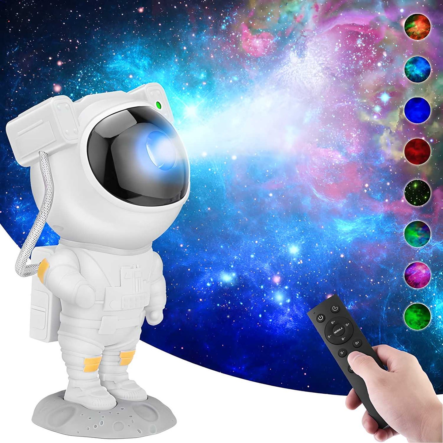 Astronaut-Themed Galaxy Light Projector with Remote and 360° Rotating Head
