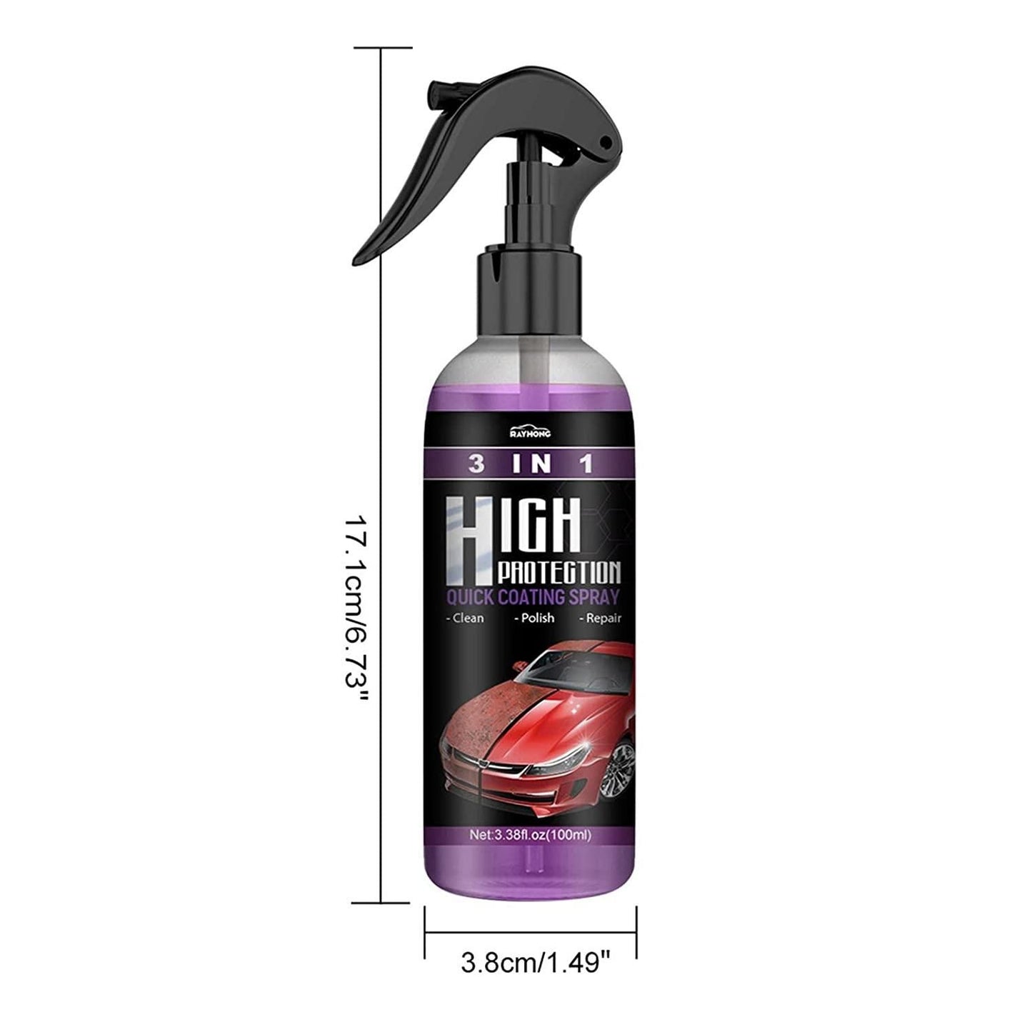 Nano Coating Spray for Cars and Bikes to Prevent Scratches and Add Shine (Pack of 2)