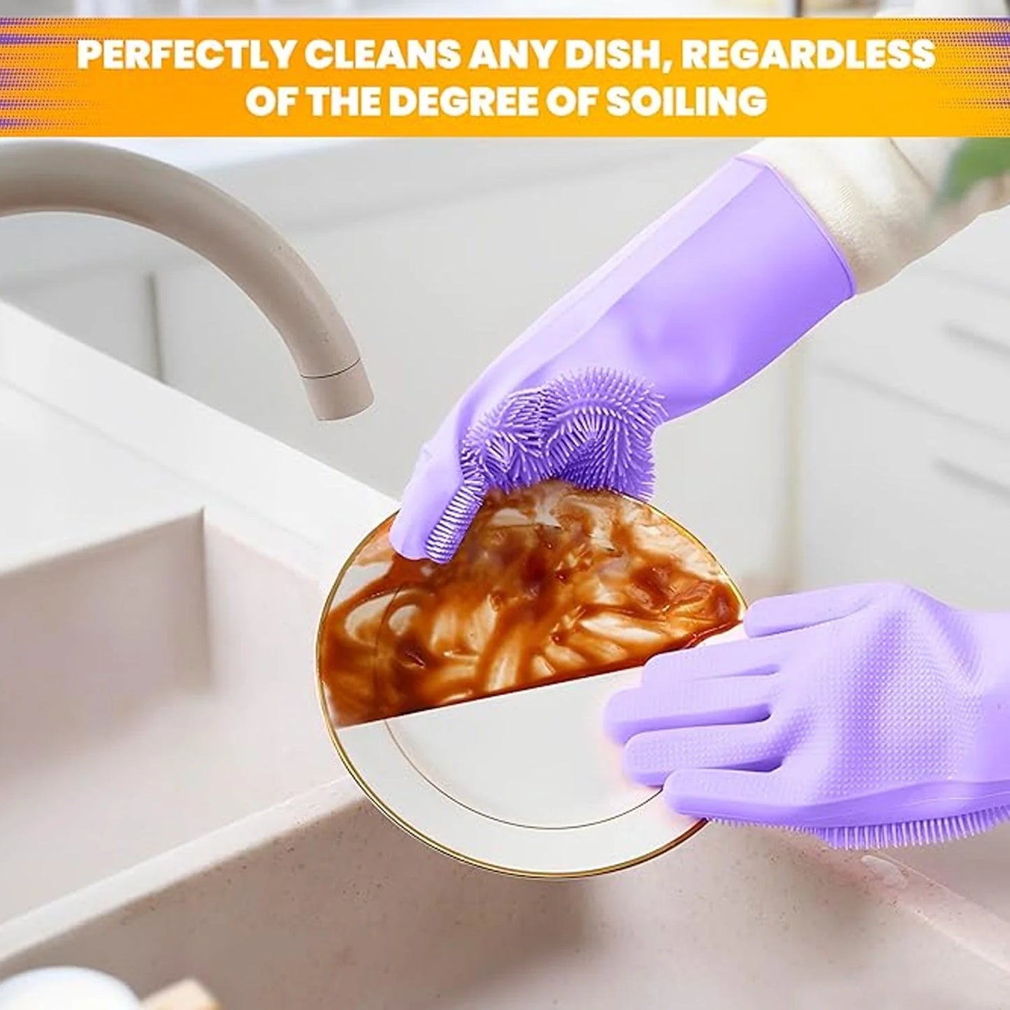 Multipurpose Silicone Dishwashing Gloves with Heat Resistance