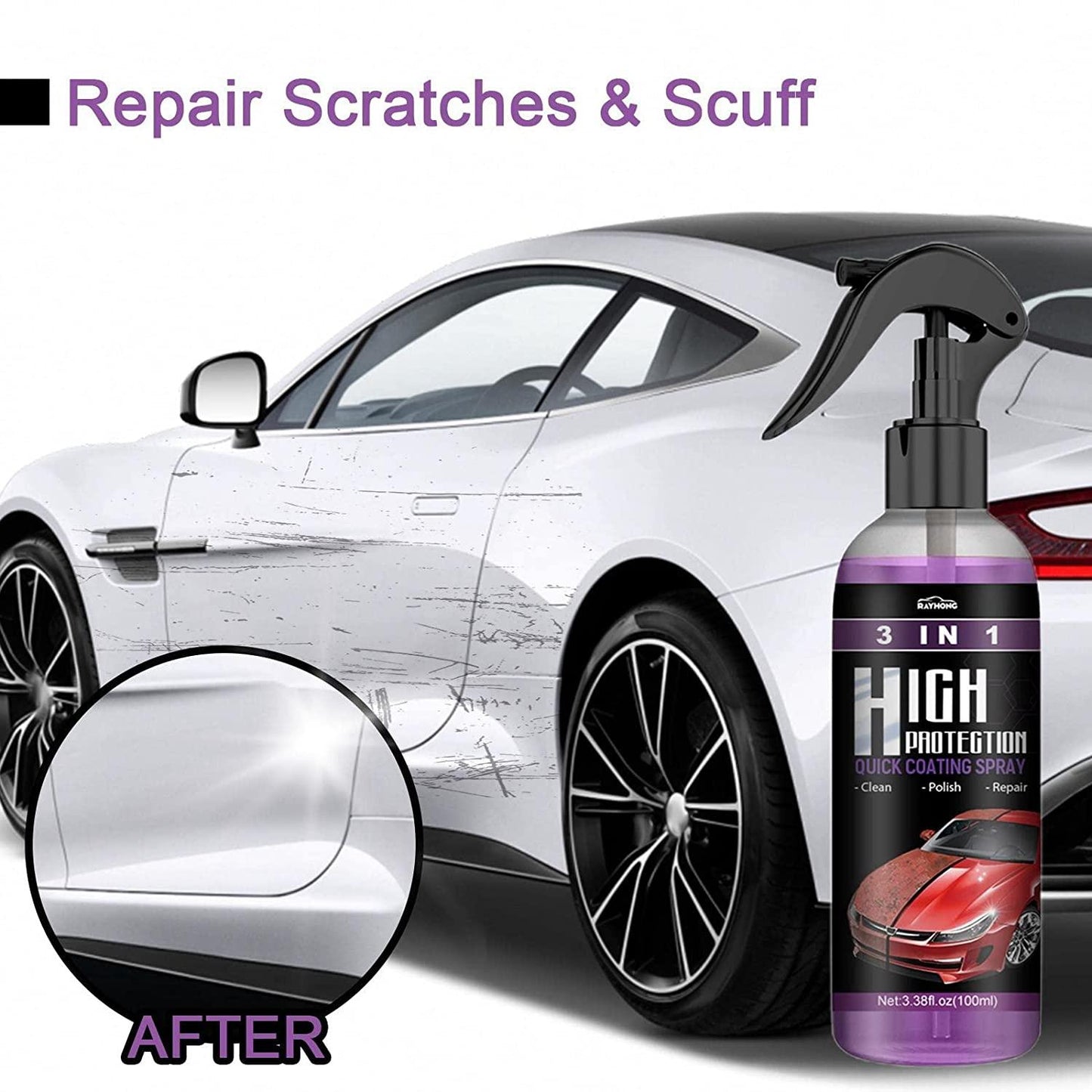 Nano Coating Spray for Cars and Bikes to Prevent Scratches and Add Shine (Pack of 2)