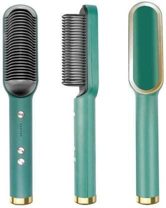 3-in-1 Hair Straightener Brush | Fast Heating Hair & Beard Straightener with Adjustable Temperature | Smooth, Curl & Style in Minutes