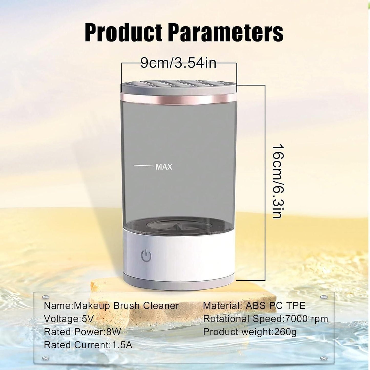 USB Rechargeable Makeup Brush Cleaner for Deep Cosmetic Cleaning