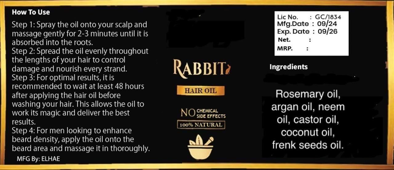 Rabbit Herbal Hair Oil (30ml) Pack of 2